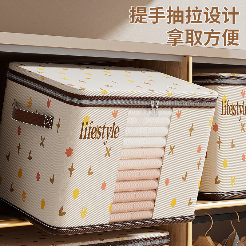 Window with zipper storage box Household thickened clothing quilt large-capacity storage box Children's toy storage box