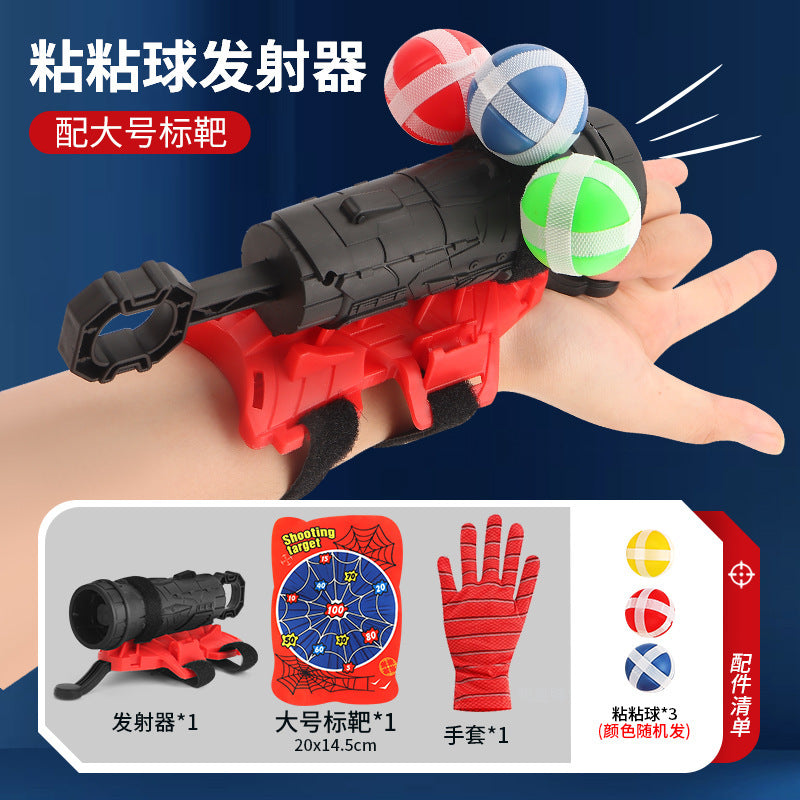 spider launcher sticky ball target ejection ball gun wrist jet indoor dart men kids toys