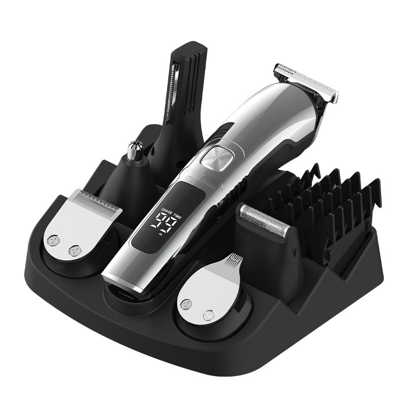 multifunctional electric hair clipper set - digital display, trimmer, shaver, hair cutting scissors, professional salon grade