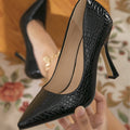 2024 black spring/autumn pointed-toe stiletto heels - women's flats & pumps - plus size available