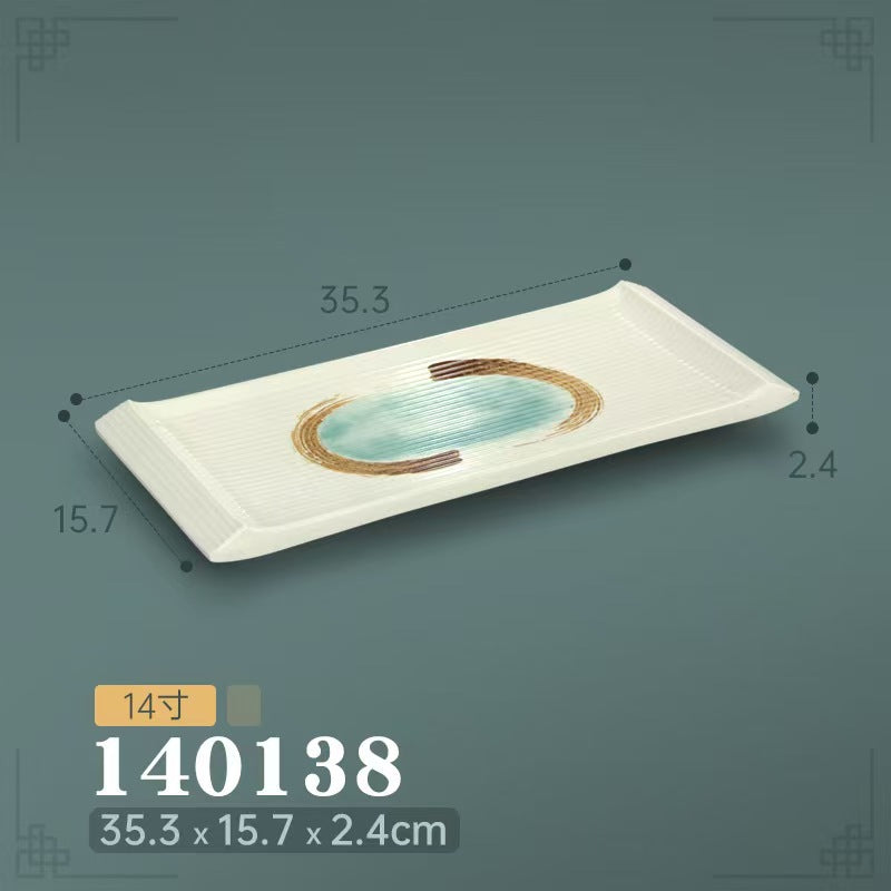 Melamine hot pot side dish plate beef plate imitation porcelain sushi plate korean style barbecue dish plate palace style hotel bowl and dish suit