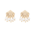 European and american cross-border retro sunflower irregular earrings, light luxury high-end heart geometric tassel fashion earrings