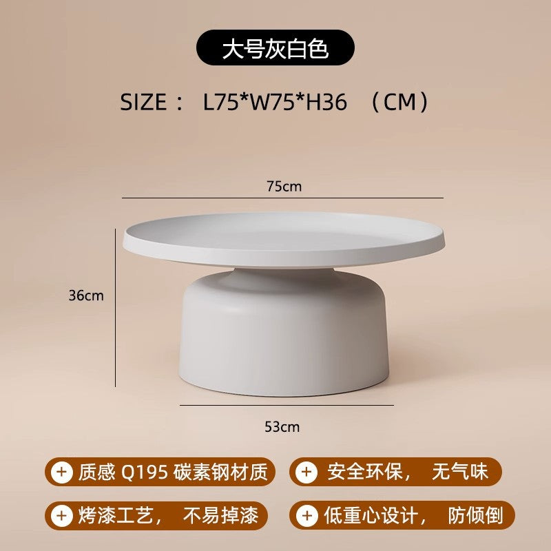Nordic designer home light luxury modern minimalist living room coffee table round iron art coffee table cream style coffee table