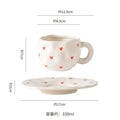 Ins small clear hand-painted ceramic asymmetrical cup and saucer stylishniche style girls ceramic afternoon tea milk coffee cup