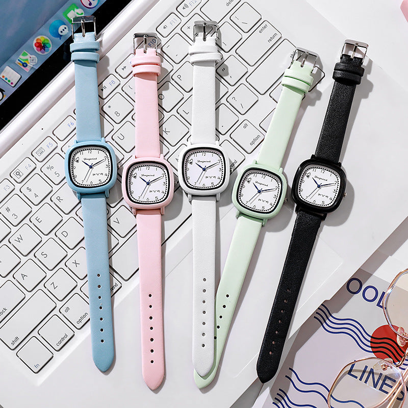 Shangmei cross-border small fresh and good-looking girl heart best friend exam watch primary and secondary school students simple square watch