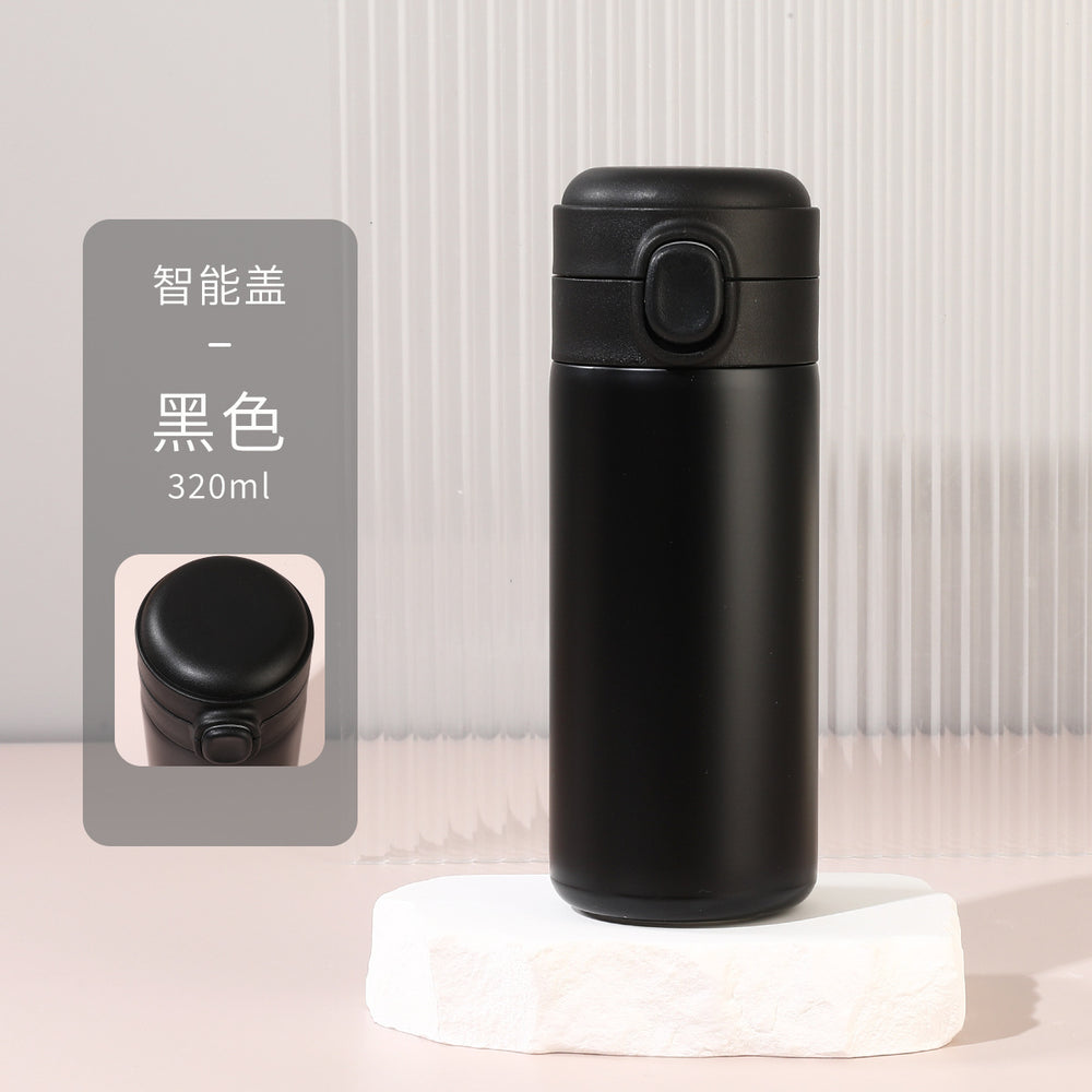 Simple pea cup female student 304 stainless steel vacuum water cup replaceable battery bounce smart thermos cup wholesale