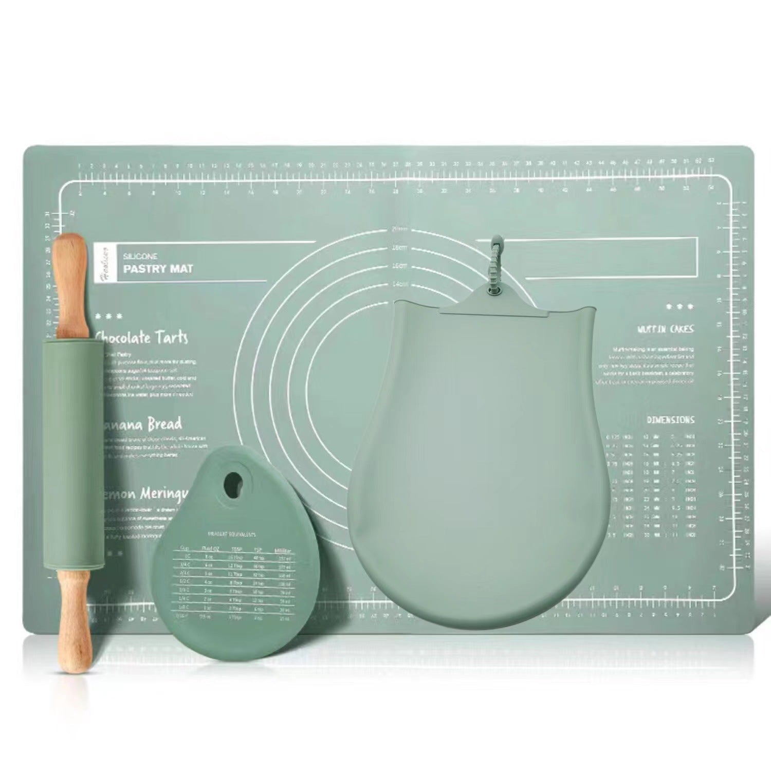 Cross-border silicone pad kneading pad household thickened and panel chopping board plastic food grade baking rolling pin and noodles