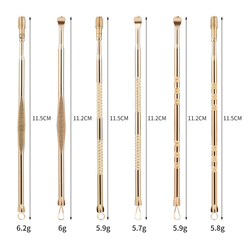 Stainless steel ear scoop anti-skid design anti-injury ear canal set ear scoop earwax spiral ear scoop household ear scoop cover