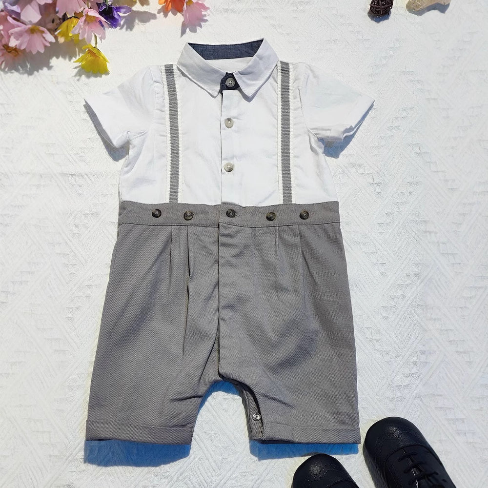 Export original order mp children's clothing baby summer new product handsome baby gentleman suspender jumpsuit jumpsuit