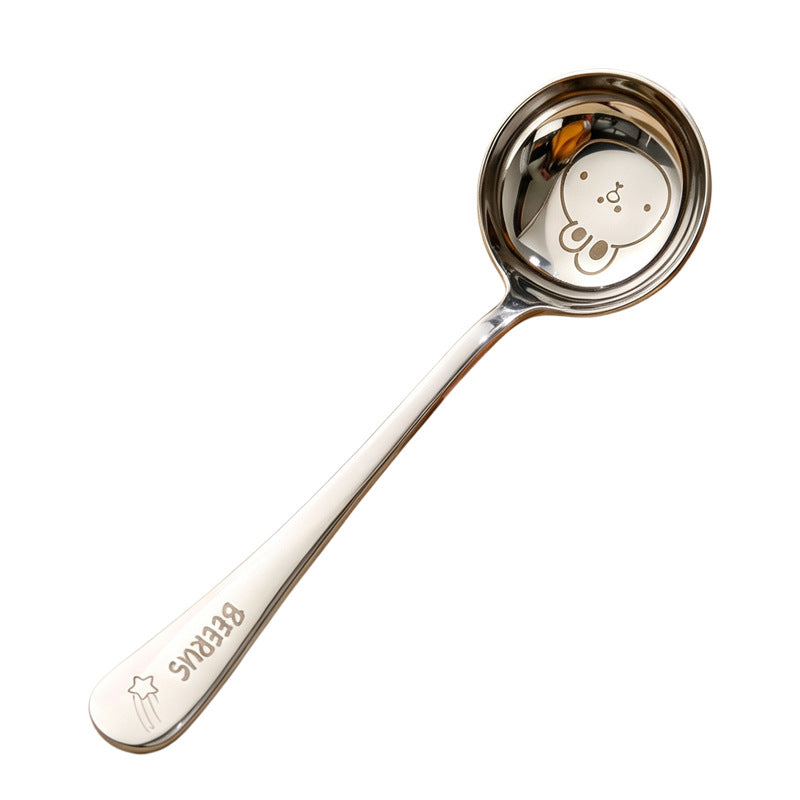 Beerus co-branded 316 stainless steel kids long-handled spoon thickened round head cartoon eating dessert for home spoon