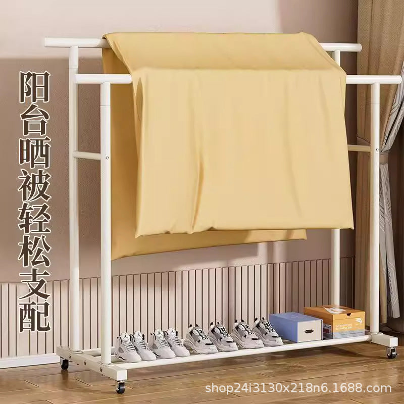 Simple clothes drying rack floor-standing clothes rack dormitory bedroom coat rack indoor balcony thickened rack for home