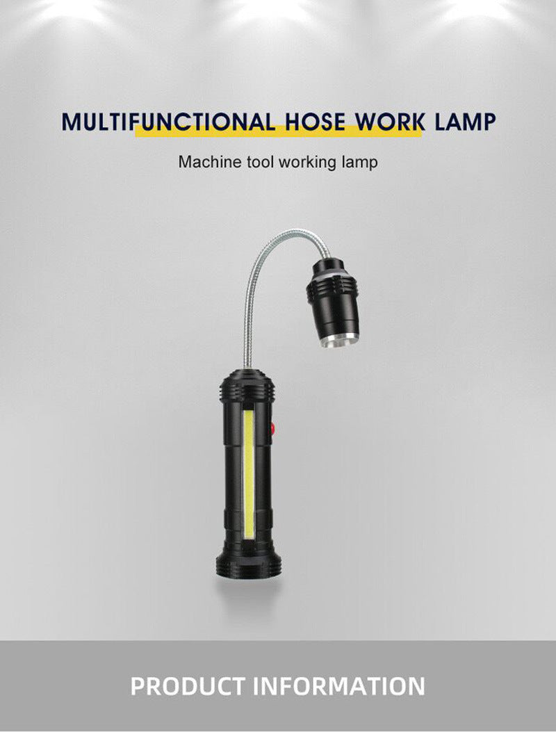 Cross-border hot-selling LED flashlight COB maintenance light USB charging T6 telescopic barbecue light magnet work light night light