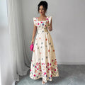 puff sleeve floral print cinched waist flared skirt romantic elegant everyday dress