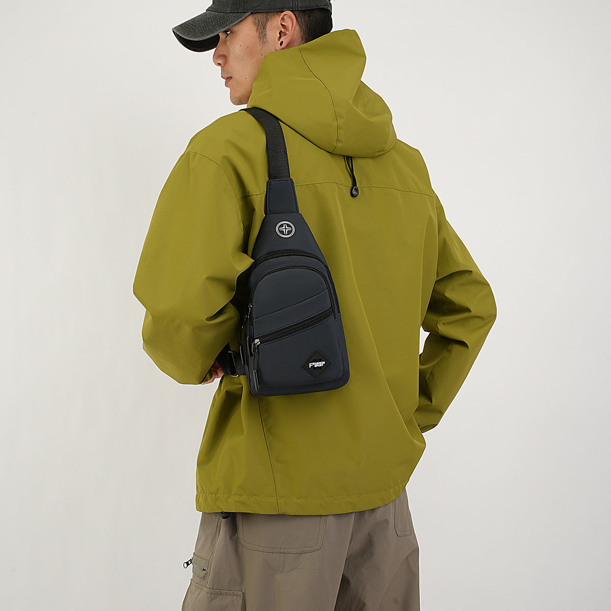 Foreign trade men's breast bag outdoor sports chest bag men's casual couple trend backpack large capacity shoulder messenger bag