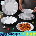 Melamine plate commercial hotel restaurant lace round plate resistant to falling cooking hot dish plate hotel creative cold dish snack plate