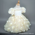 Kids' birthday cake dress - 3d floral bud, stylish little girl princess dress, girls' dress, new european and american cross-border style