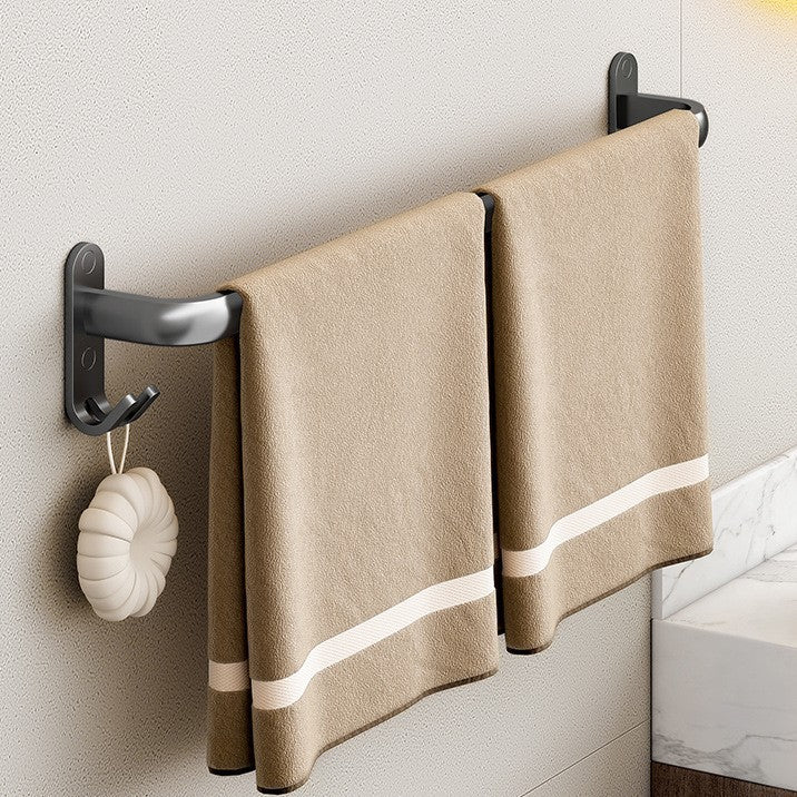No punching towel rack, bathroom space aluminum bath towel hanging rod, bathroom hanger, storage rack, single and double bar towel bar.