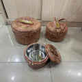 3pcs wood grain round thermal insulation box 780#2.5l-5l-8l