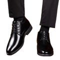Men's winter cotton shoes, fleece-lined warm & thickened leather boots, sheepskin shearling boots, business genuine leather high-top shoes