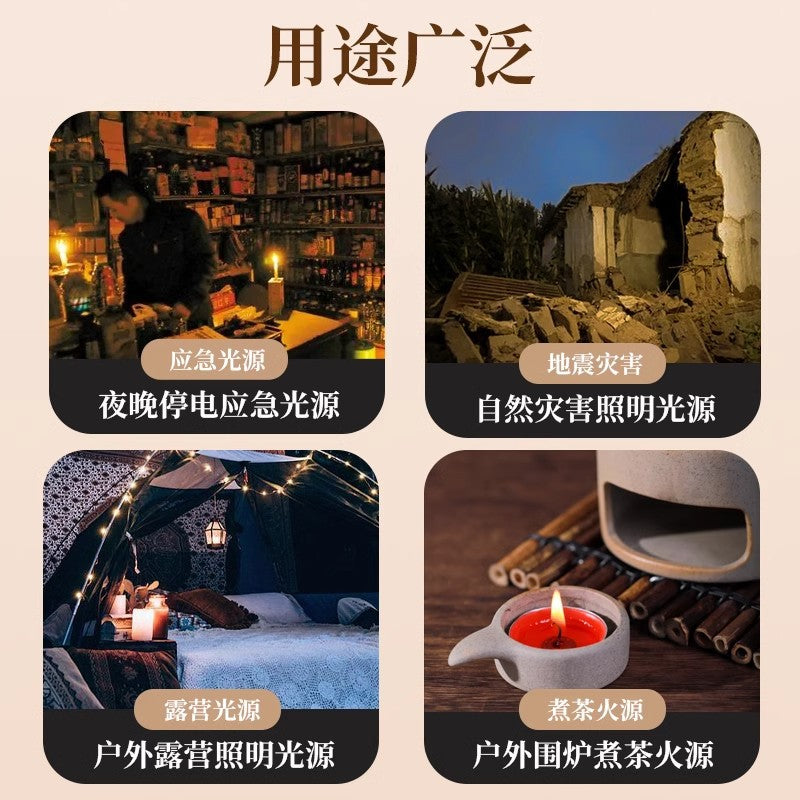 Emergency disaster prevention candle odorless smokeless candle large rescue typhoon power outage lighting tin can paraffin waterproof
