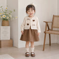 Girls' heart-shaped bow dress,  spring/autumn korean style, toddler cartoon cute dress, baby dress