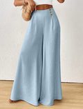 independent station new arrival cross-border fashionelegance mid-waist wide-leg pants pants