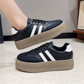 Increased casual sneakers, platform shoes, tie backflats women's thick sole 2026 spring new arrival agander training shoes white shoes