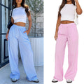 2024 new amazon women's striped wide-leg pants - casual street style, trendy ins fashion, loose fit, high-waisted trousers