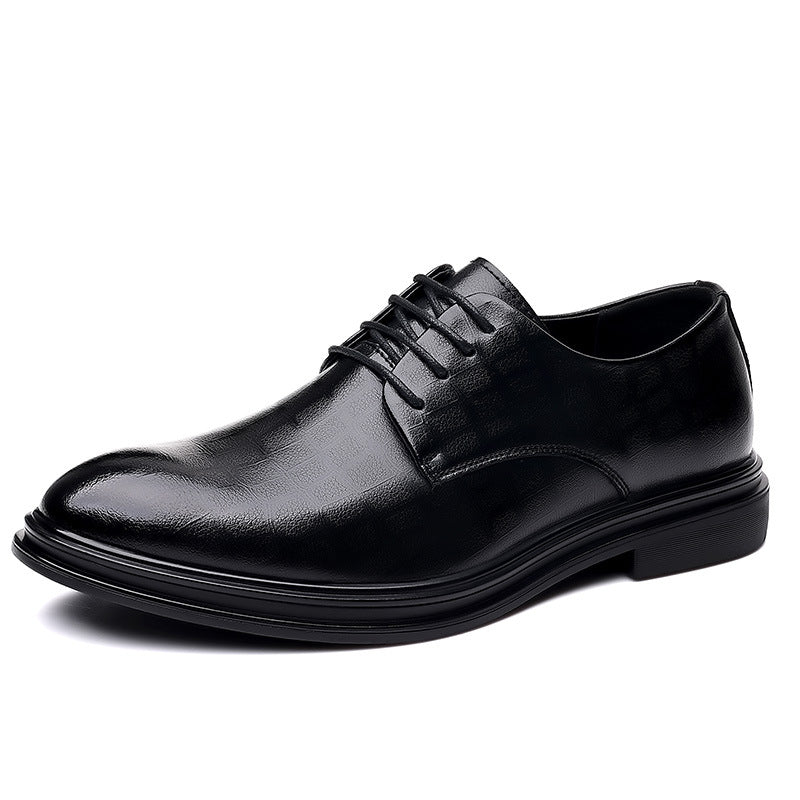 Men's leather dress shoes - spring business casual, british style, soft leather, comfortable sole, groom's wedding suit shoes