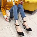 Stiletto heel french lace-up high heels women's 2025 summer pure & seductive closed-toe sandals fashion ankle strap sandals