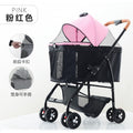 Lightweight foldable pet stroller cat dog carrier with detachable cage, portable small pet carriage with handbag and pet bed