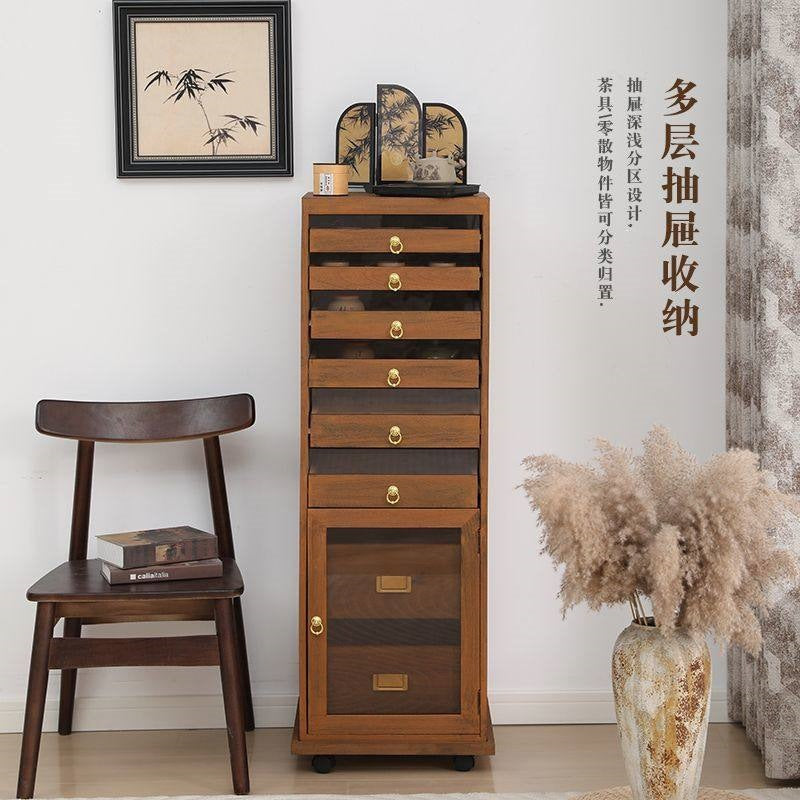 Dental multi-layer storage new chinoiserie tea cabinet dental cabinet manicure storage cabinet tea cup drawer cabinet