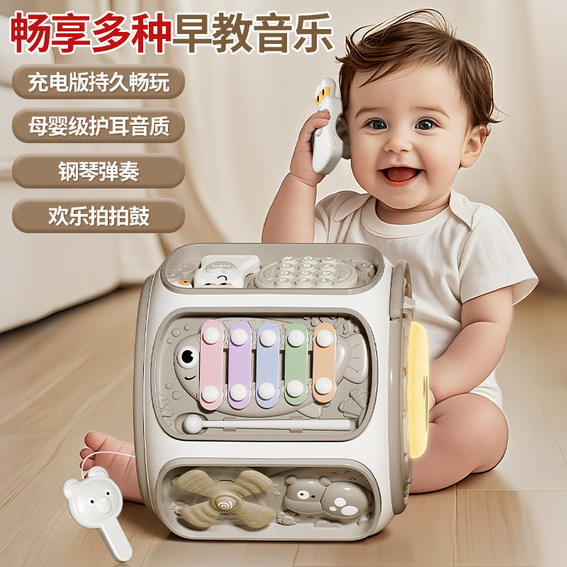 Baby hand drum polyhedron 0-1 pat drum puzzle 6-12 months kids early education hexahedron baby toy