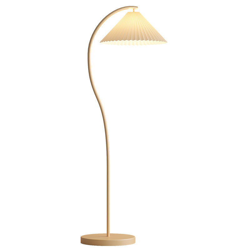 Floor lamp vintage french retro cream living room bedroom bedside vertical table lamp japanese pleated atmosphere lamp