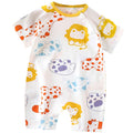 Baby clothes summer thin pure cotton air-conditioning clothes pajamas newborn baby short-sleeved onesie baby outing khaki crawling