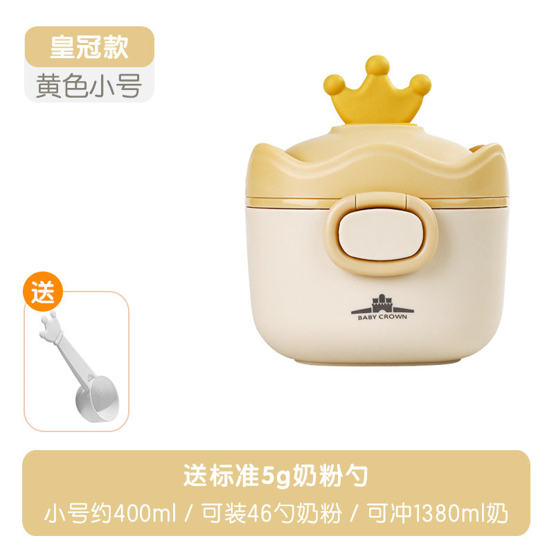 Baby crown milk powder box portable outing food rice noodles box sealed moisture-proof repackaged milk powder grid storage tank