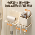 No-drill hair dryer holder - bathroom organizer with cord winder - new hair dryer storage rack
