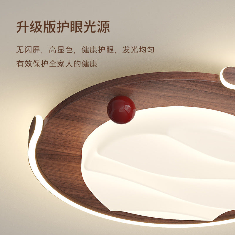 Living room ceiling light modern simple medium and ancient style walnut pattern full spectrum eye protection whole house lighting combination package