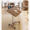 Solid wood height-adjustable computer desk, mobile small apartment office desk, home study table, foldable small desk with wheels