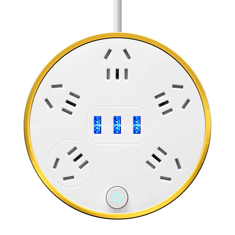 Retractable power strip with usb ports, cord management panel, multi-outlet socket, and built-in cable – ideal for home, dorm, and office use
