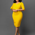 D480 independent station export women's clothing new arrivalelegant pure color hip-covering professional pencil skirt african dress
