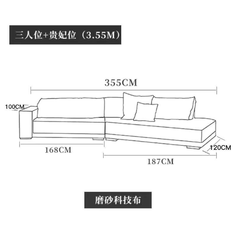 Italian high-end technology fabric sofa, budapest living room, special-shaped corner, modern minimalist curved no-wash sofa