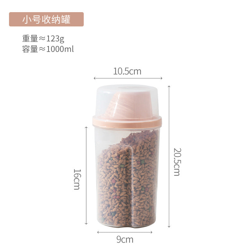 Pet food storage tank Plastic sealed tank Household cat food storage tank Moisture-proof sub-canning Pet cat supplies