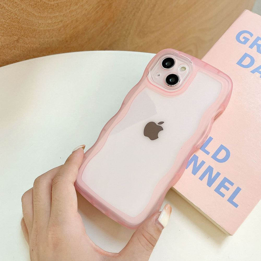 Suitable for apple 17 large wave mobile phone case iphone16ins style simple soft case xr anti-fall transparent protective cover