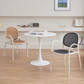 Scandinavian dining chair plastic imitation rattan chair stackable cut out armchair negotiation chair high backrest with accessible luxuryfor home