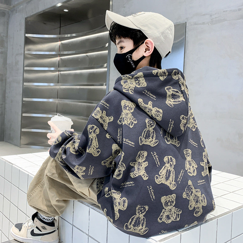 Handsome boy cartoon sweatshirtautumnew arrivalkidsspring & fall bottom shirt youth autumn tops handsome