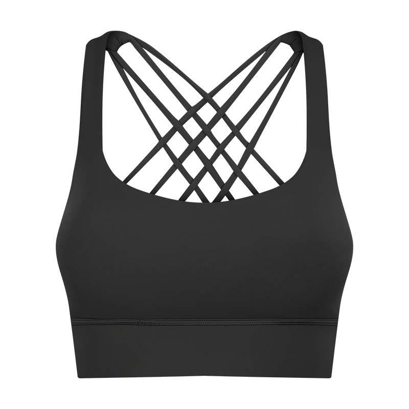 new arrival fitness sports intimates women's high-strength cross back bubble wrap push-up sports bra s2010