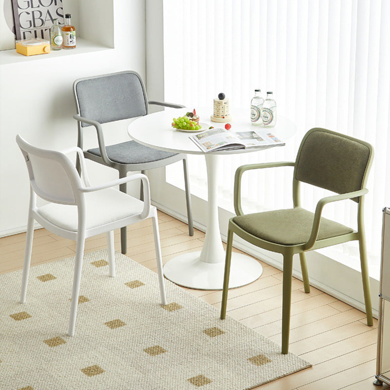 Scandinaviancasual soft-packed fabric dining chair back chair desk computer stool for home modern casual stackable chair
