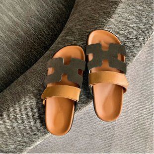 summer new thick-soled sandals & slippers - plus size, one-strap, hook-and-loop closure, color block design, casual outdoor women's shoes - versatile & stylish