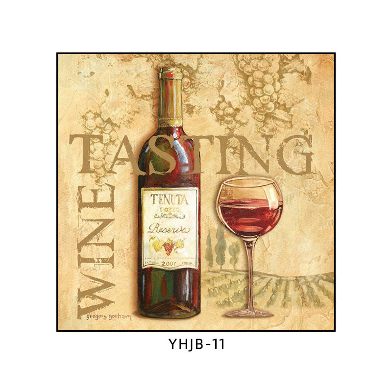 American bar decorative painting retro industrial style creative KTV box red wine glass hanging painting nostalgic wine mural